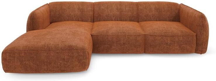 SIA Home Hoekbank links in terracotta geweven fluweel