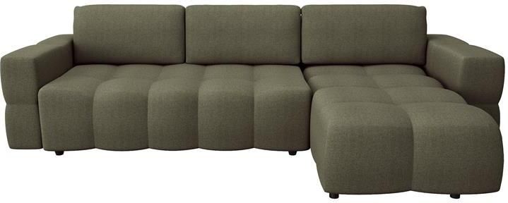 SIA Home Hoekbank rechts met boxzitting in groen geweven stof 286cm