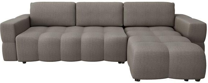 SIA Home Hoekbank rechts met boxzitting in taupebinding 286cm