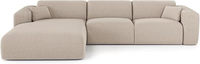 SIA Home Linker hoekbank dunlopillo 5 zits beige geweven stof