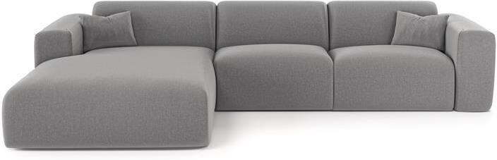 SIA Home Linker hoekbank dunlopillo 5 zits grijs geweven stof