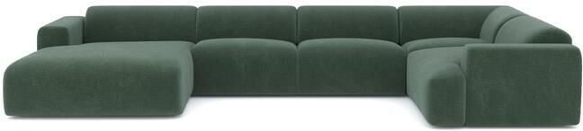 SIA Home Panorama bank links fluweel met smaragdgroen patroon