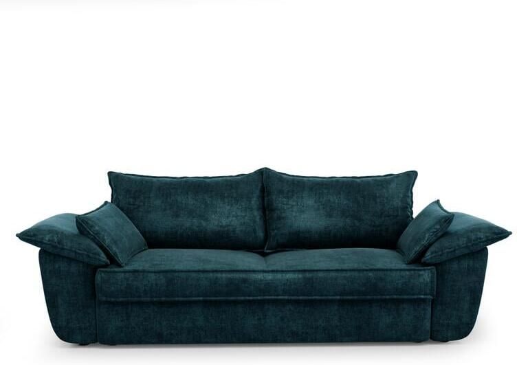 SIA Home Pauwblauw fluwelen 3-zitsbank 230cm