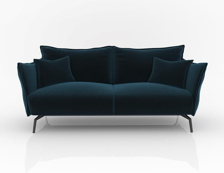 SIA Home Pauwblauw fluwelen 3-zitsbank