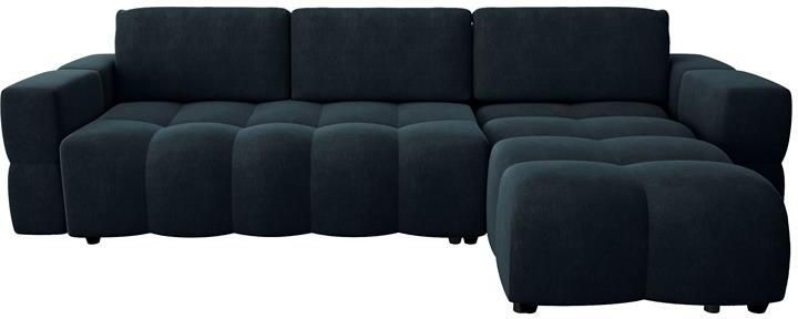 SIA Home Pauwblauw fluwelen hoekbank 286cm