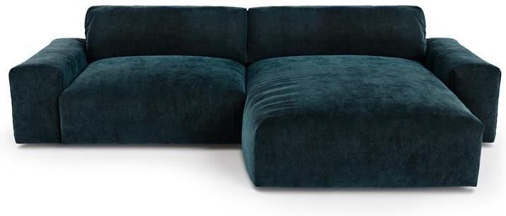 SIA Home Pauwblauw fluwelen hoekbank 310cm