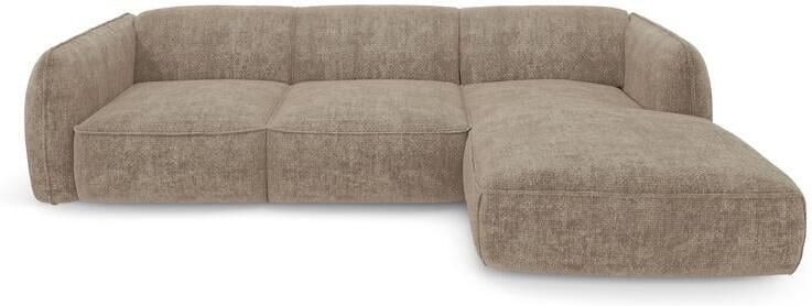 SIA Home Rechte beige fluwelen hoekbank