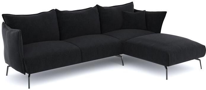 SIA Home Rechte hoekbank in fluweel met antraciet patroon