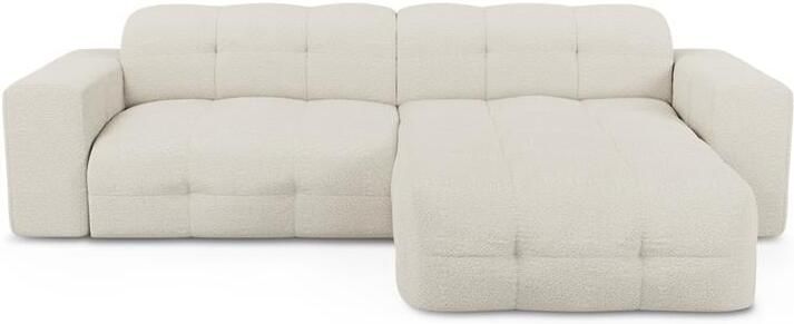SIA Home Rechthoekige 5-zitsbank in bouclette stof crème 230cm