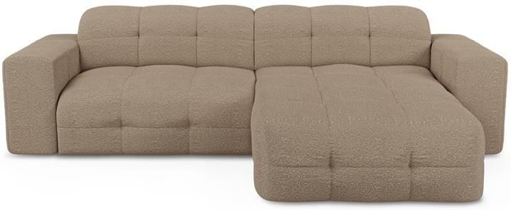 SIA Home Rechthoekige 5-zitsbank in taupe bouclette stof 230cm