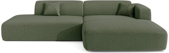 SIA Home Rechthoekige open bank in olijfgroene geweven stof 5 zitplaatsen