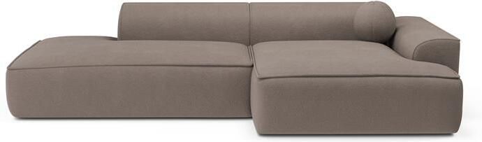 SIA Home Rechthoekige sofa in taupe geweven stof 260cm