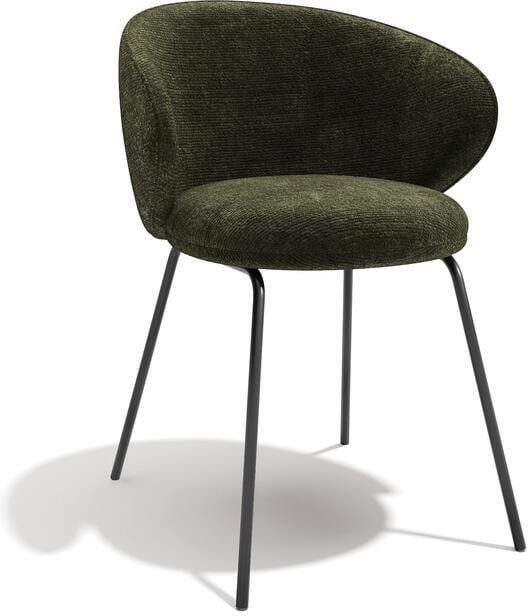 SIA Home Set van 2 kaki fluwelen stoelen met zwarte poten