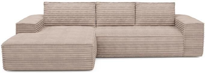 SIA Home Slaapbank linkerhoek corduroy XXL taupe 140cm
