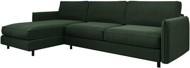 SIA Home Slaapbank linkerhoek matras weefstof olijfgroen 140cm