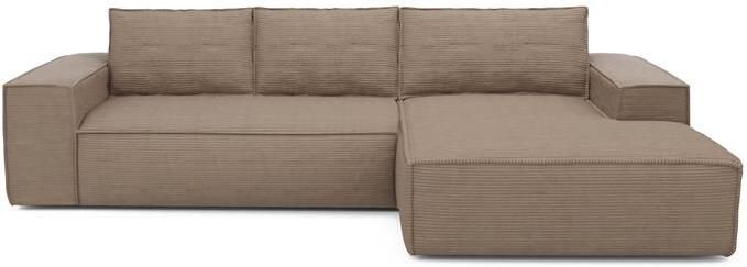 SIA Home Slaapbank rechte hoek dunlopillo corduroy taupe 140cm