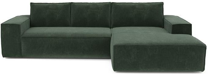 SIA Home Slaapbank rechte hoek dunlopillo fluweel groen patroon 140cm