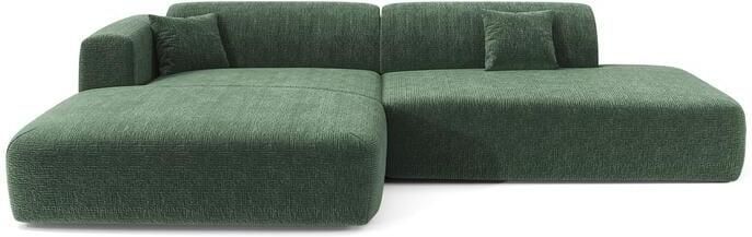 SIA Home Smaragdgroene fluwelen open hoekbank met 5 zitplaatsen