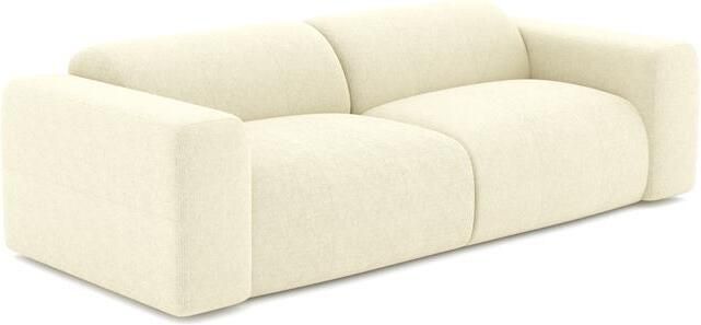 SIA Home 3-zits crèmekleurige ribfluwelen bank 205cm