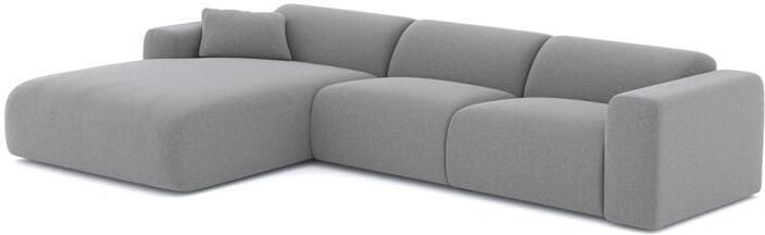 SIA Home Sofa brede linkerhoek lichtgrijs geweven stof 280cm