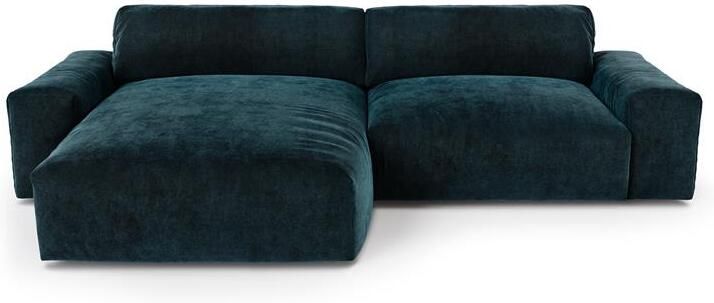SIA Home Sofa linker hoek pauw blauw fluweel 310cm