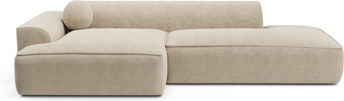 SIA Home Sofa linkerhoek fluweel crème 300cm