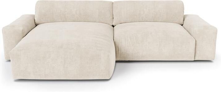 SIA Home Sofa linkerhoek fluweel crème 310cm