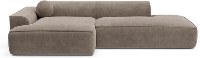 SIA Home Sofa linkerhoek fluweel taupe 260cm