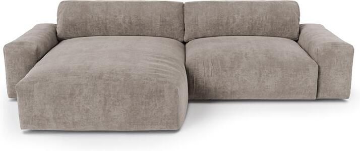 SIA Home Sofa linkerhoek fluweel taupe 310cm