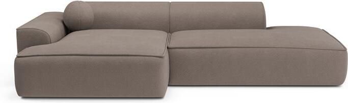 SIA Home Sofa linkerhoek geweven stof taupe 300cm