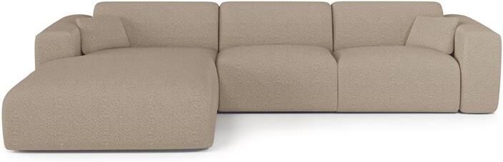 SIA Home Sofa links hoek cabrio dunlopillo 5 zits bouclette taupe