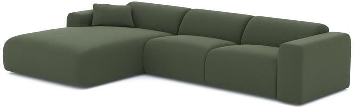 SIA Home Sofa met grote linkerhoek in olijfgroene geweven stof 280cm