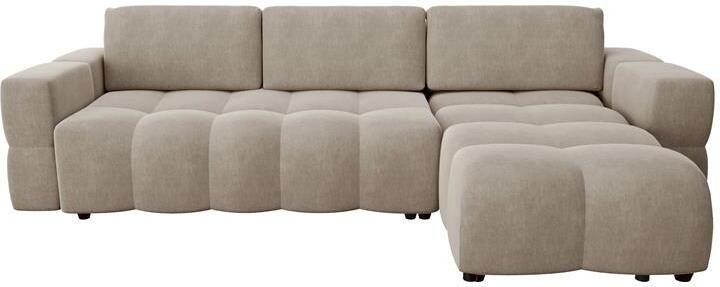 SIA Home Taupe fluwelen hoekbank 286cm