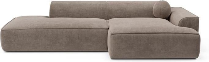SIA Home Taupe fluwelen rechter hoekbank 300cm