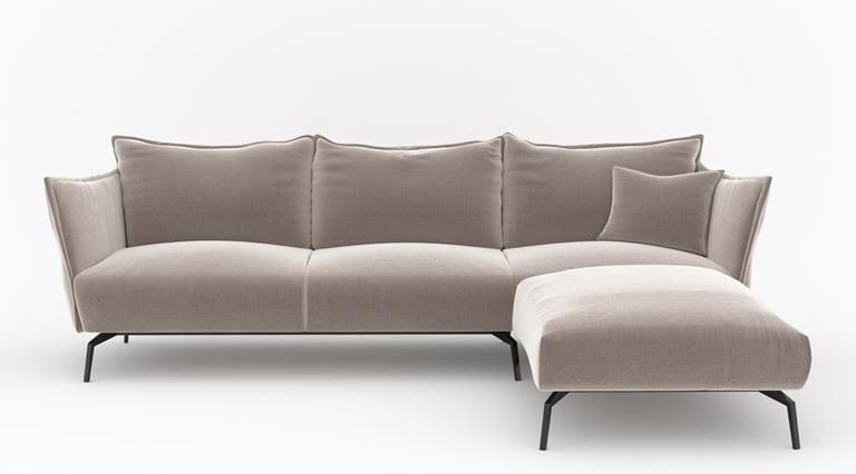 SIA Home Taupe fluwelen rechter hoekbank