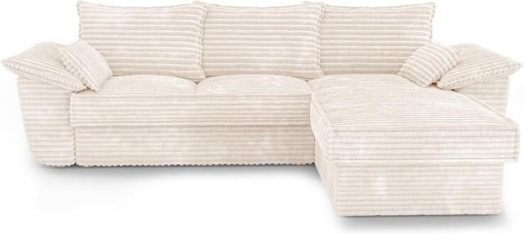 SIA Home XXL corduroy ombouwbare hoekbank rechts 257cm