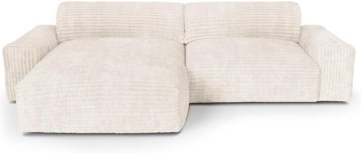 SIA Home XXL crème corduroy linker hoekbank 220cm