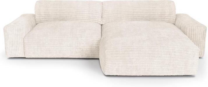 SIA Home XXL crème corduroy rechter hoekbank 220cm