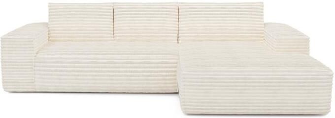SIA Home XXL-crème corduroy rechthoekige slaapbank 140cm