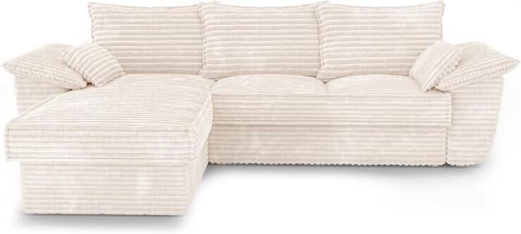 SIA Home XXL room ribfluweel linker hoekbank 257cm