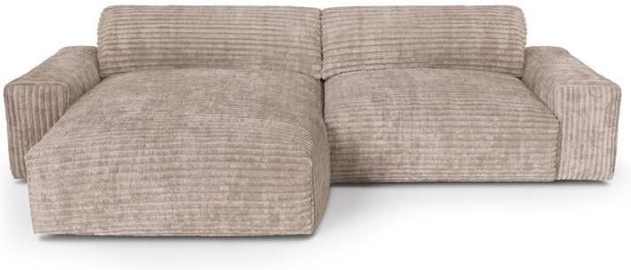 SIA Home XXL taupe corduroy linker hoekbank 220cm