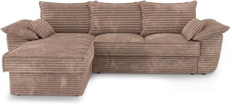 SIA Home XXL taupe corduroy linker hoekbank 257cm