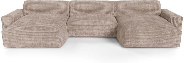 SIA Home XXL taupe corduroy panorama bank 220cm