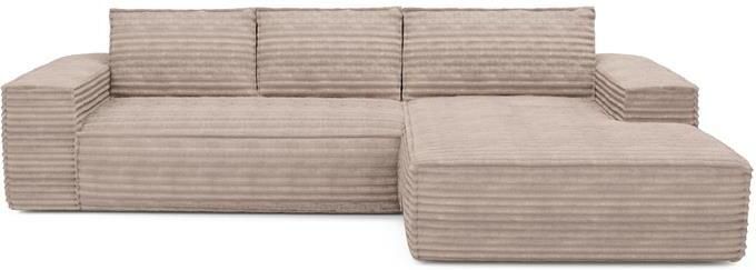 SIA Home XXL taupe corduroy rechthoekige slaapbank 140cm
