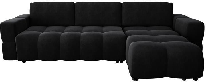 SIA Home Zwart fluwelen hoekbank 286cm