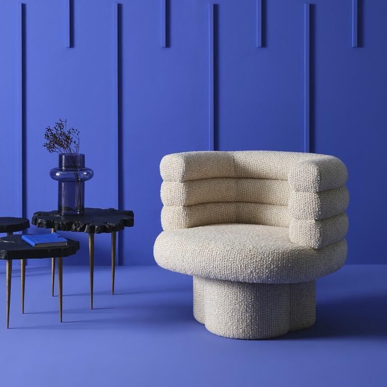 SIGNATURE Draaibare Fauteuil in beige stof LUKE B82 cm