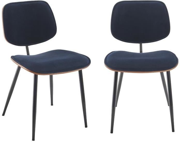 SIGNATURE Eetkamerstoelen Olympia Set van 2 Blauw