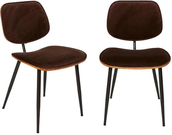 SIGNATURE Eetkamerstoelen Olympia Set van 2 Bruin