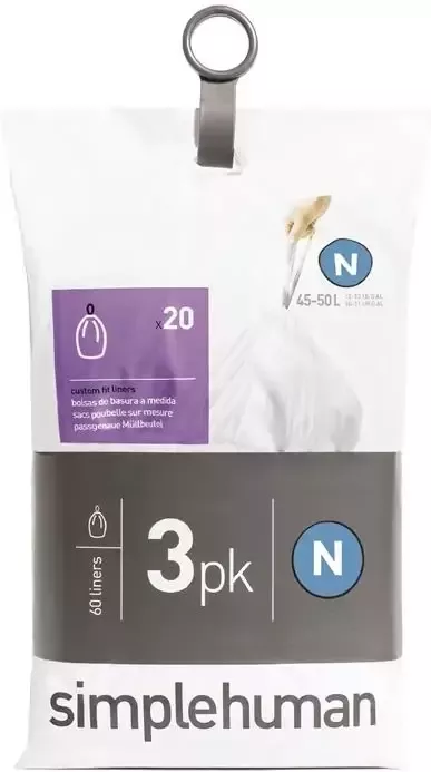 Simplehuman Code N Pocket Liners Afvalzakken 45-50 Liter 60 zakken