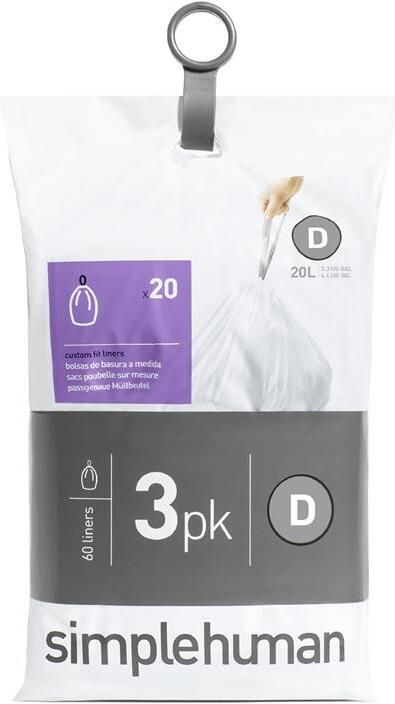 Simplehuman Code D Pocket Liners Afvalzakken 20 Liter 60 zakken